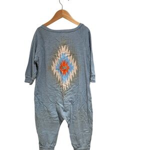 Blue and Orange Geometric Kids Bodysuit (print on back) - approx size 4
